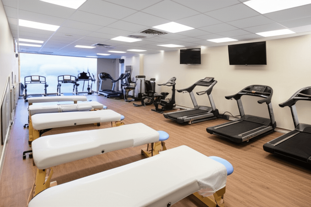 Care Physical Therapy modern clinic interior in Southfield Michigan showing professional treatment areas and state-of-the-art rehabilitation equipment